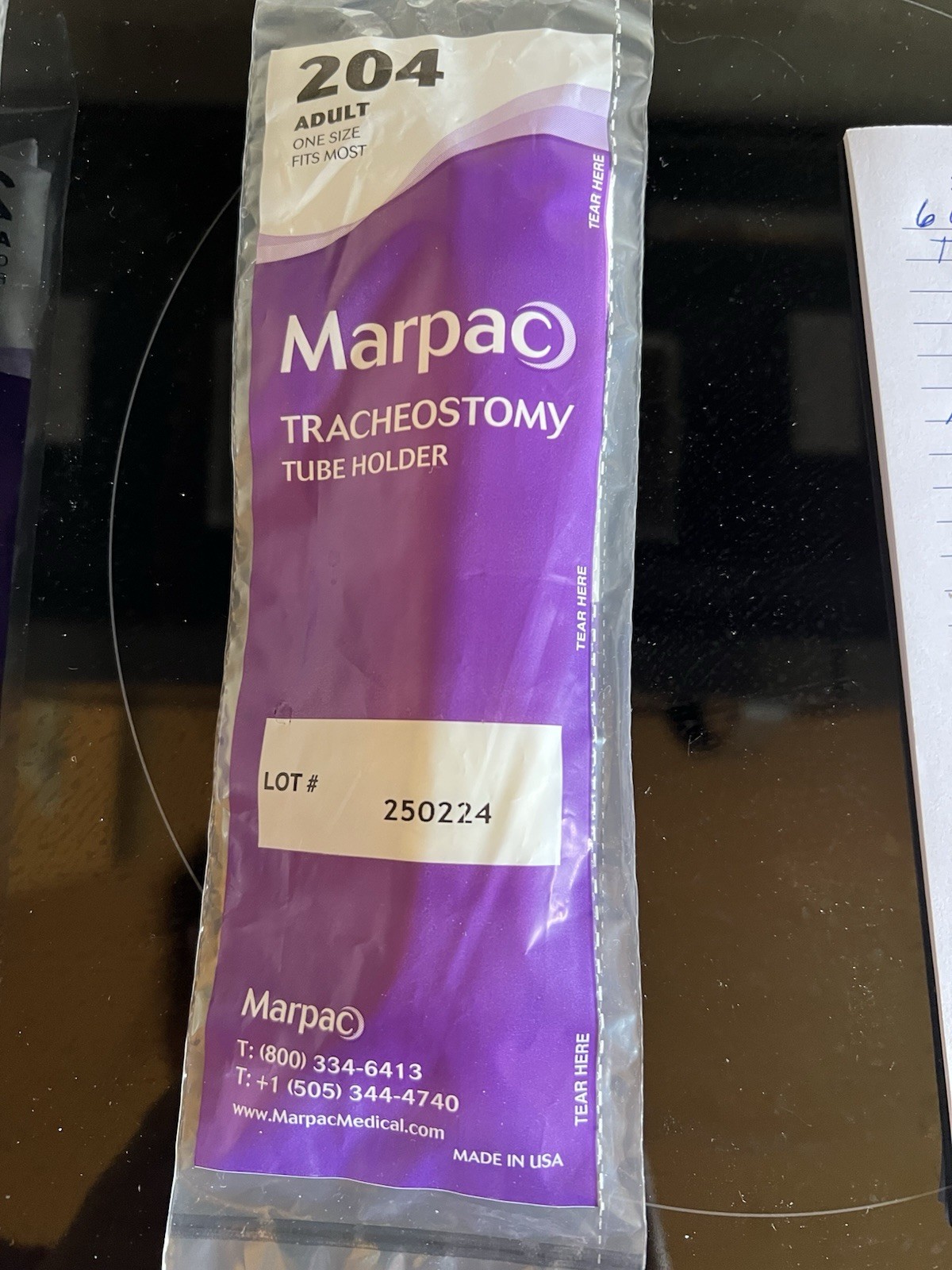 Marpac Trachestomy Tube holder. 204 Adult. Lot of 5