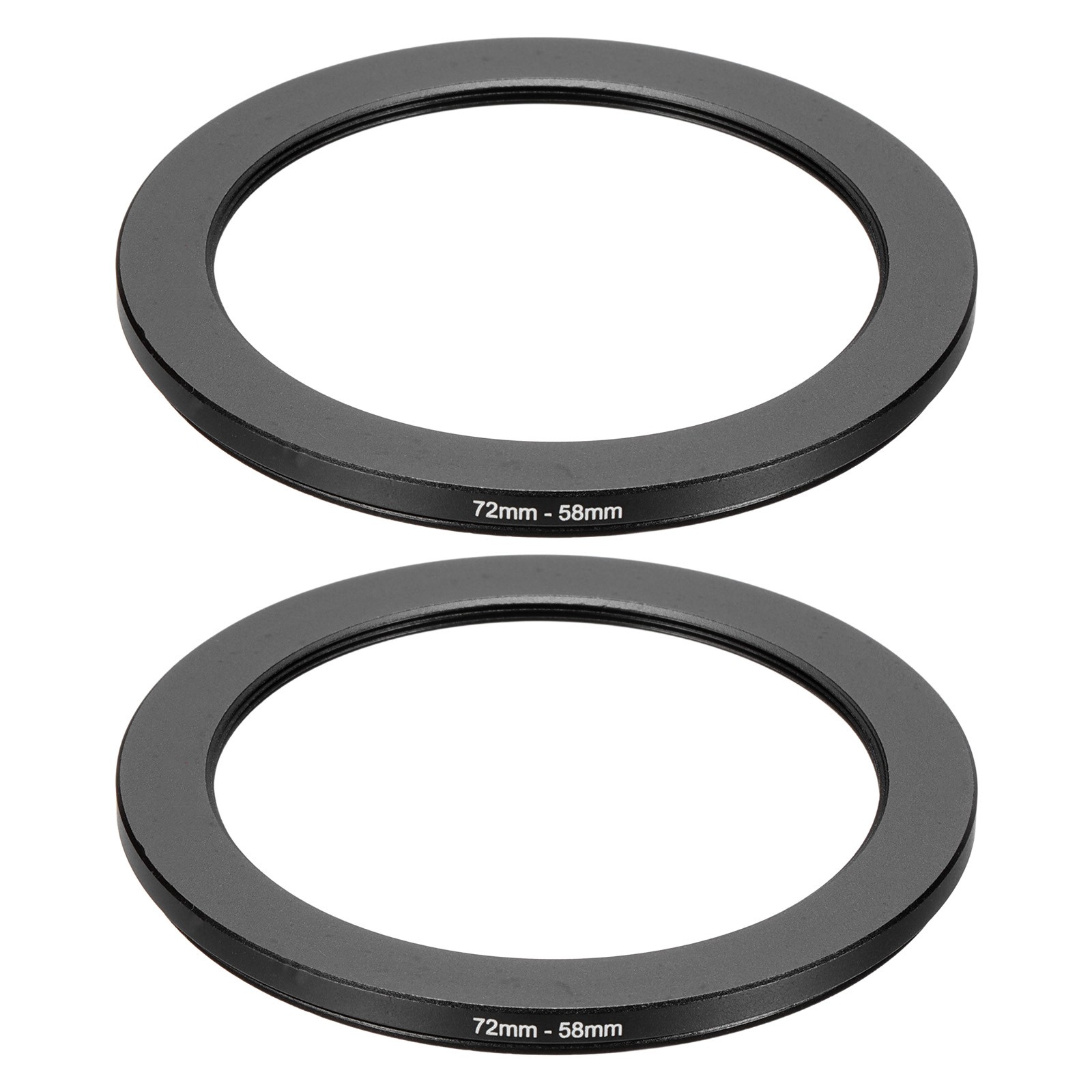 72mm Male 58mm Female Step Down Ring Adapter 2 Pcs for ND IR DSLR Lenses, Black