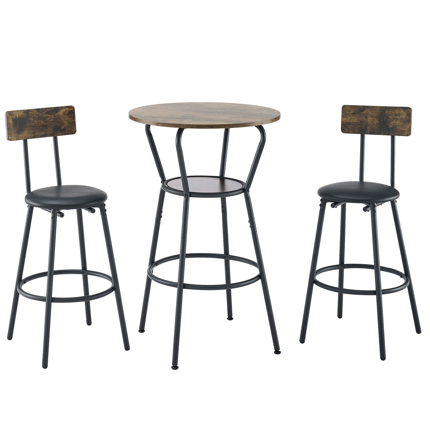 3/5 Piece Bar Table Set Counter Height Kitchen Dining Pub Table w/ Bar Stool