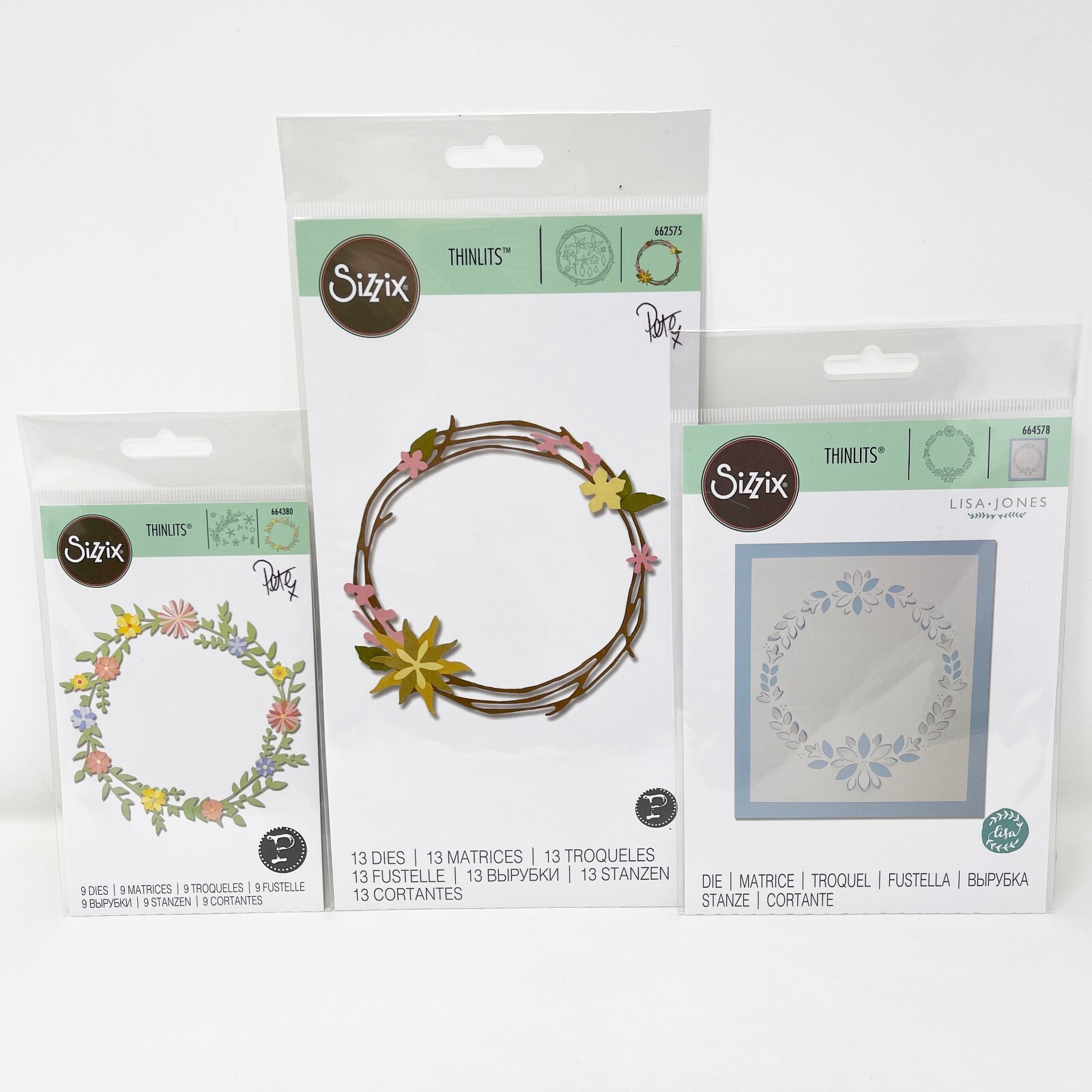 Sizzix Thinlits Floral Wreath Cutting Dies Bundle Spring NEW