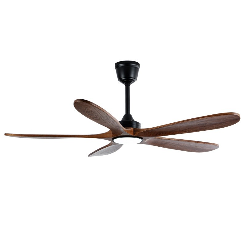 52" Modern Solid Wood Ceiling Fan w/Light 3CCT Noiseless Reversible APP/Remote