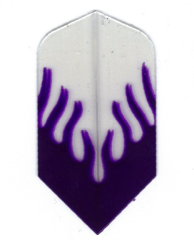 THE BEST Dart Flights - Amerithon - 10 Purple & Clear FLAME Slim Sets - USA Made