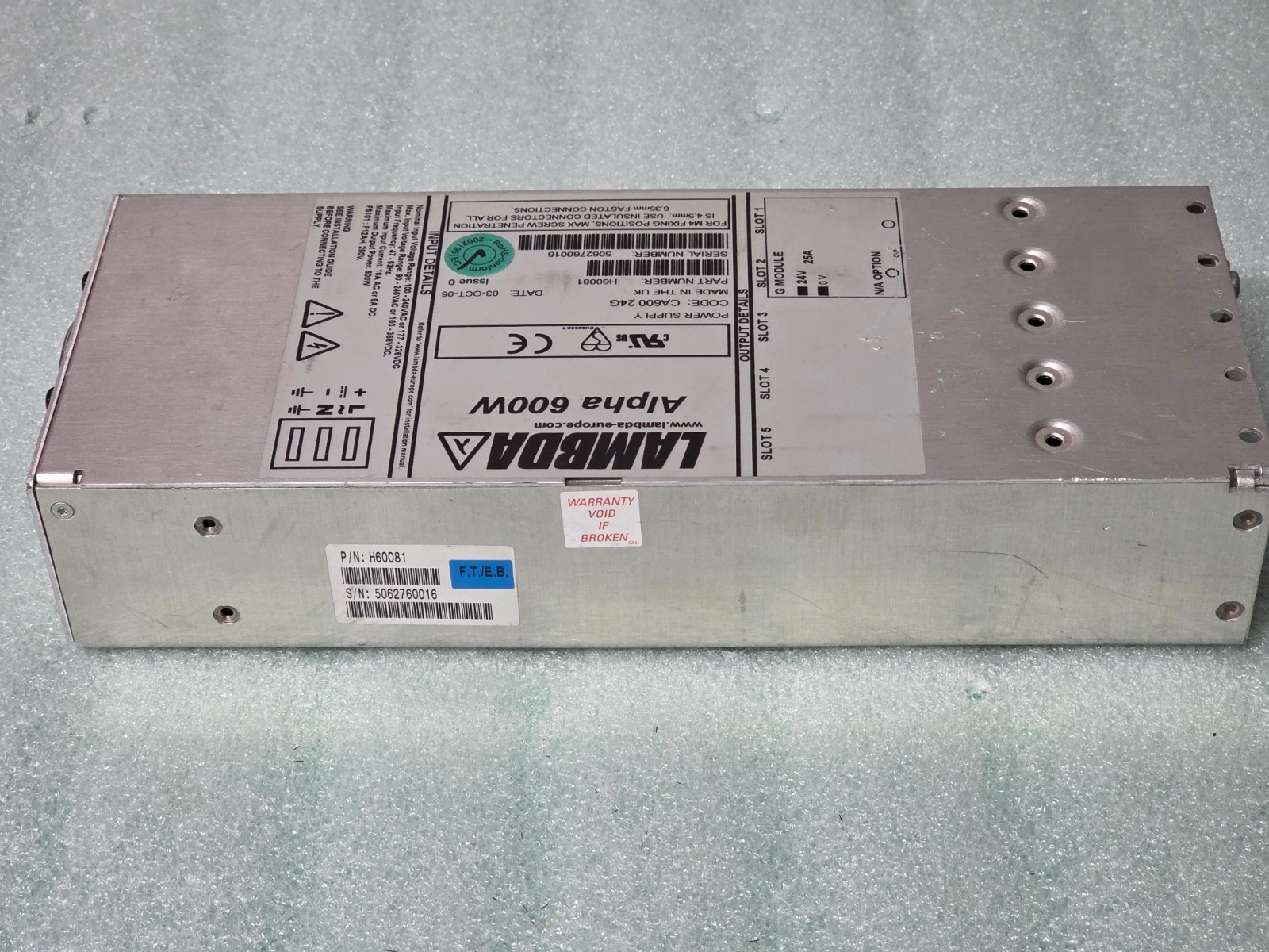 LAMBDA Alpha 600w power supply H60081