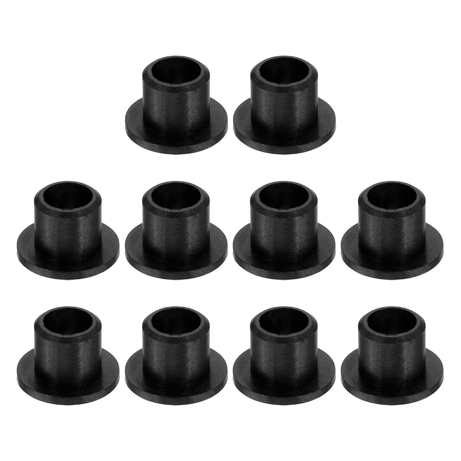 10Pcs Flanged Sleeve Bearing, ID 5mm x OD 7mm x Length 7mm POM Bushing, Black