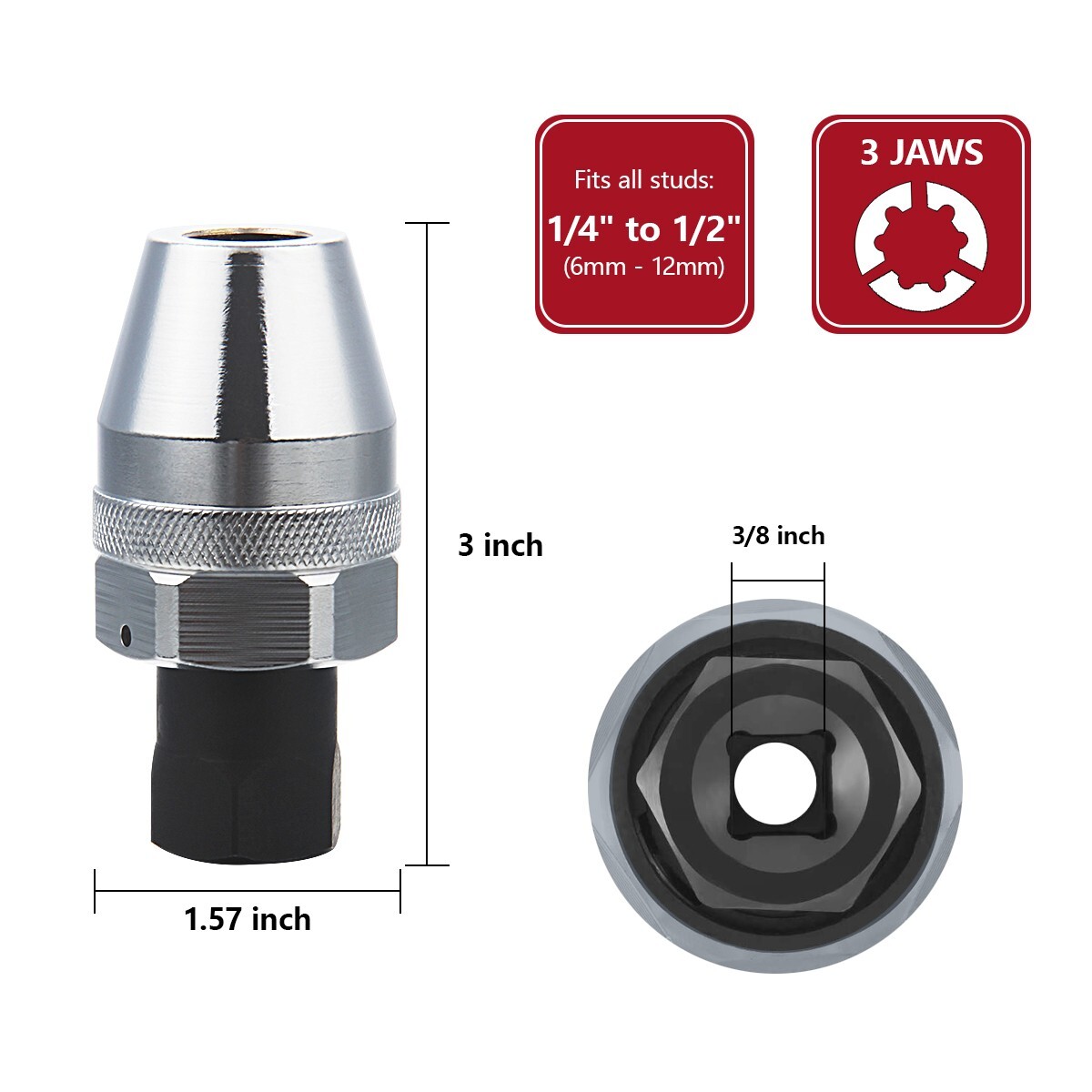 Broken Thread Stud Extractor Tool Damaged Nut Threading Bolt Head Socket Remover