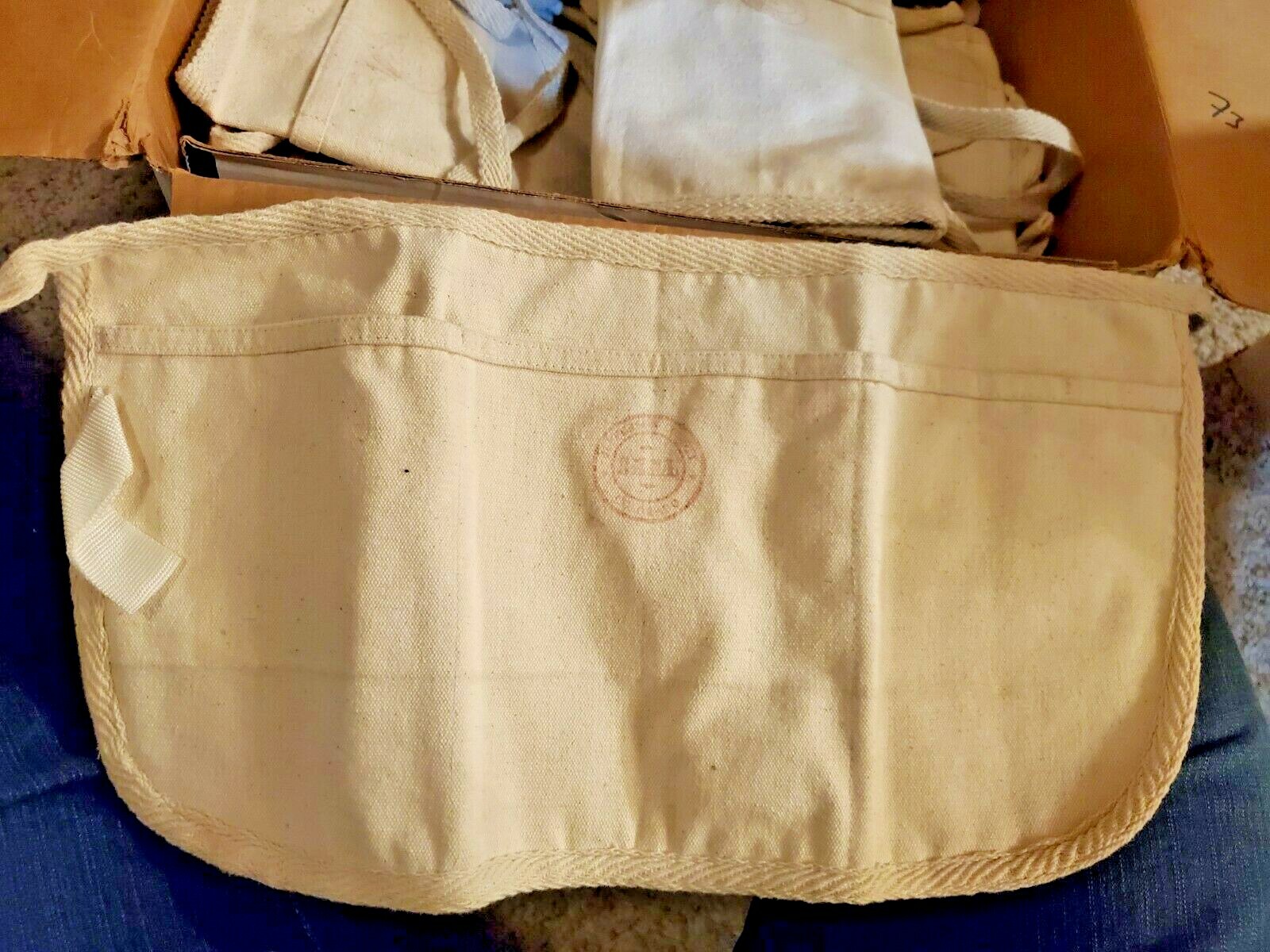 Cotton Half Apron w/3 Pouches + Hammer Loop New Unused 17" x 9 1/4" Stamped