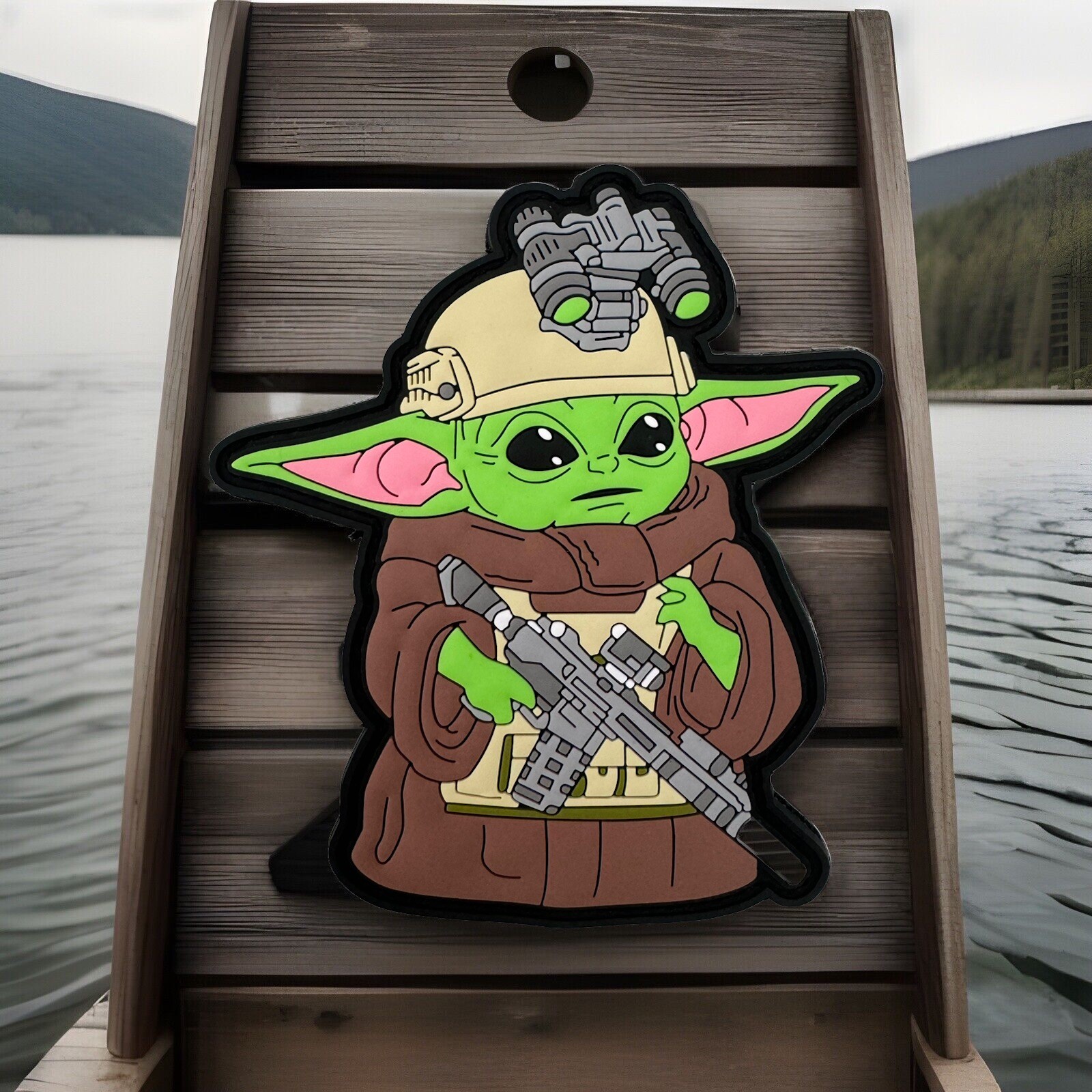 Tactical Star War Baby Yoda Grogu Rubber PVC Hook/Loop Morale Patch