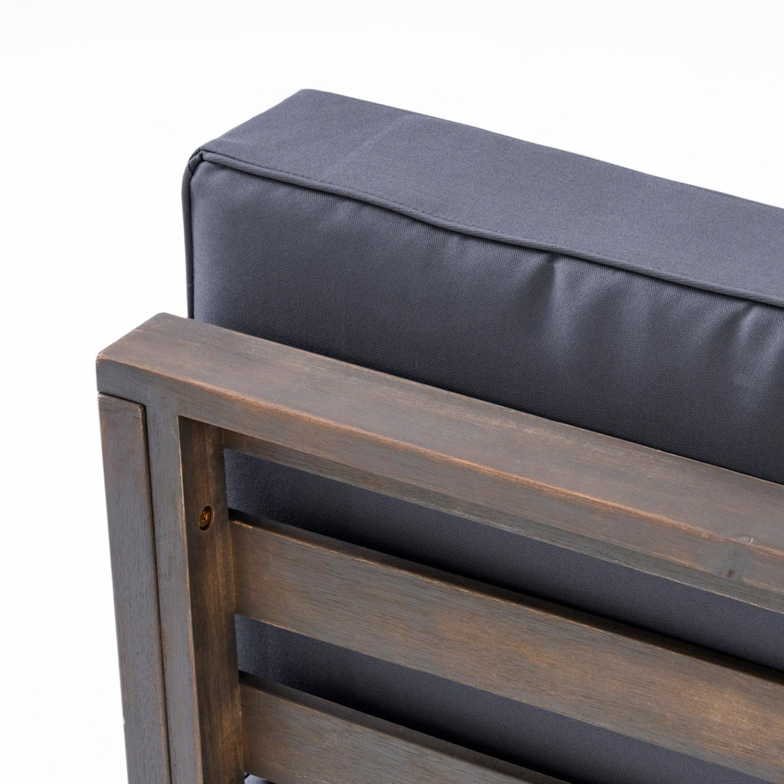 Club Chair - Mid-Century Modern Acacia Wood Design with Water-Resistant Cushions