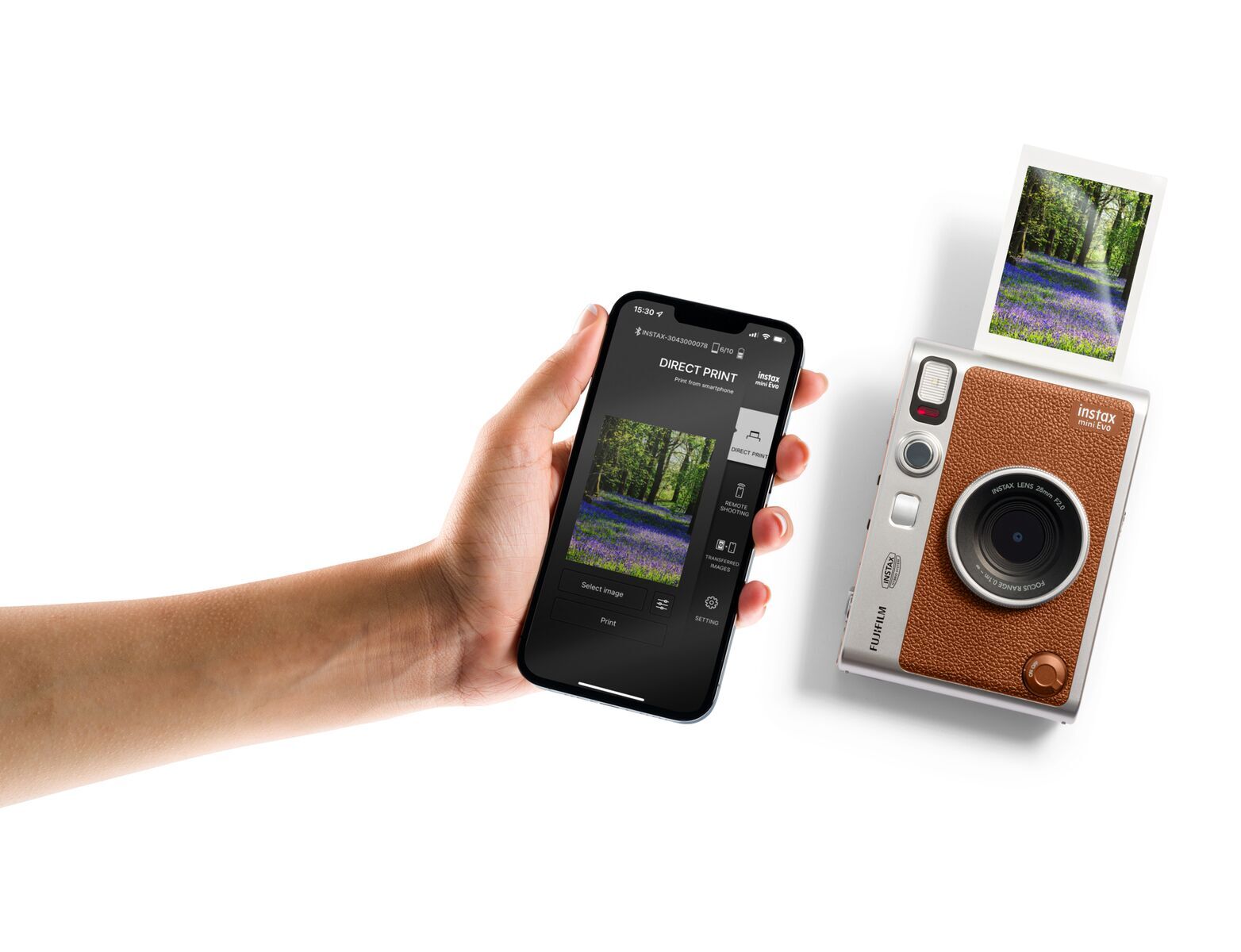 Fujifilm Instax Mini EVO Hybrid Instant Camera | Brown
