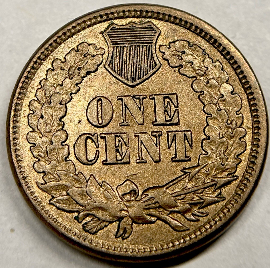 1863 Indian Head Cent . Nice Original Au+. Original Luster Remains
