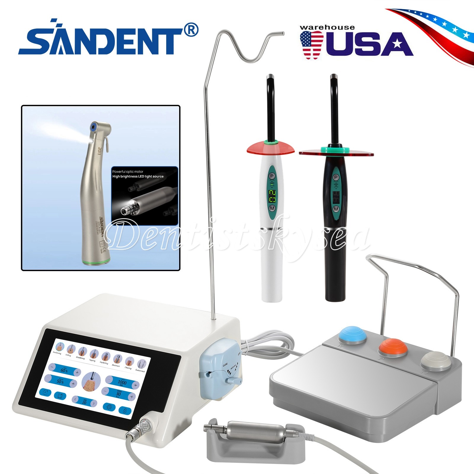 SANDENT Implant System Surgical Brushless Motor Touch Screen /Curing Light Lamp
