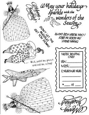 Unmounted Rubber Stamp Plate, Unmounted/Uncut Pink Rubber Stamps