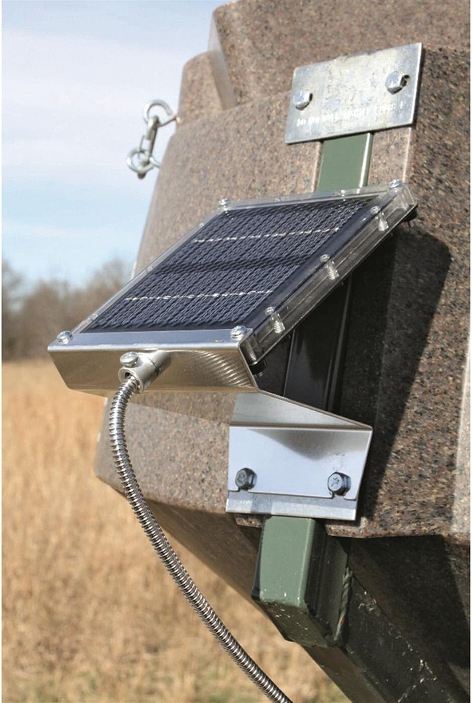 2 Boss Buck 12V Solar Panel Universal for Deer Feeder + Mounting Brackets Bundle