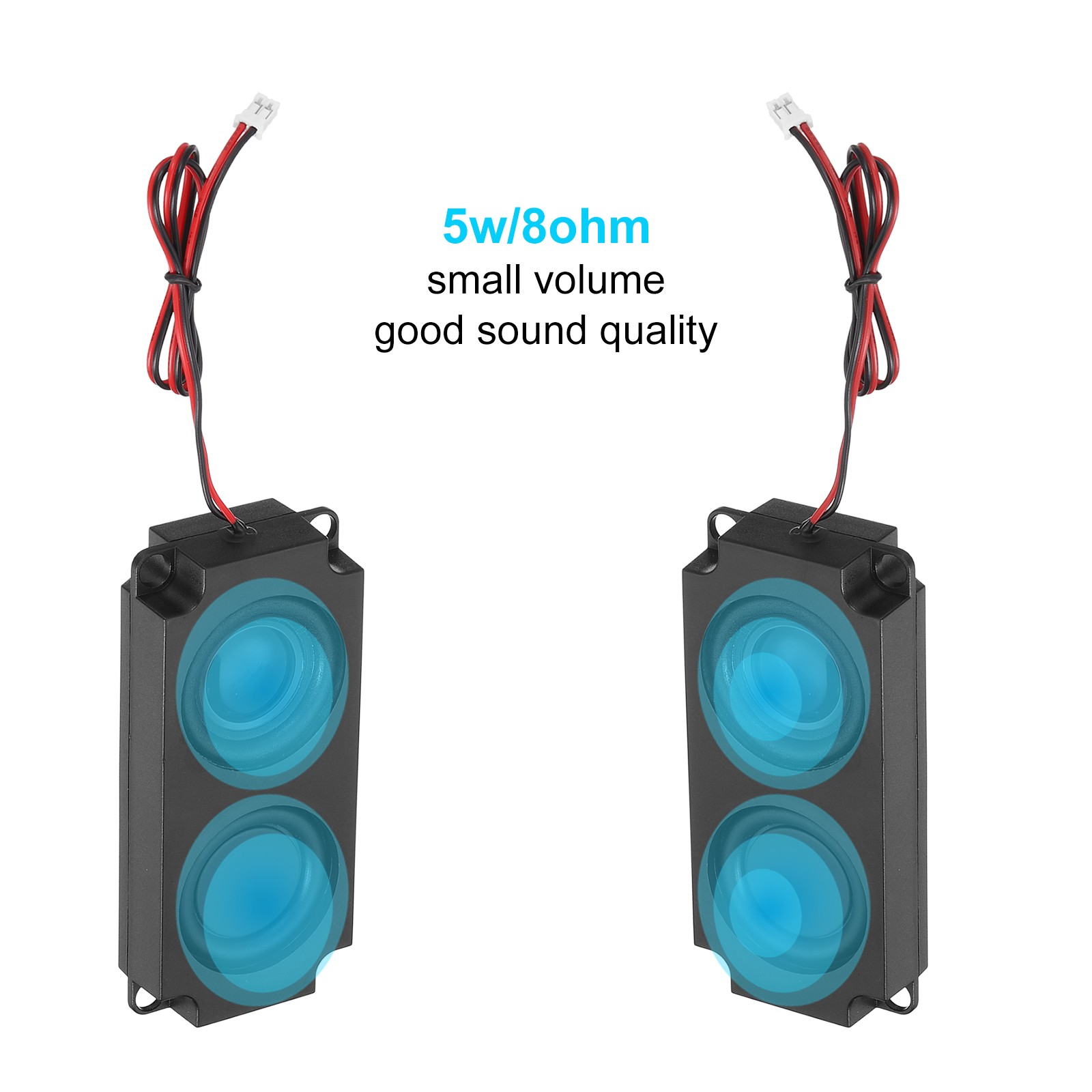 2 Pieces Mini Speaker 5 Watt 8 Ohm with Wire for Terminal