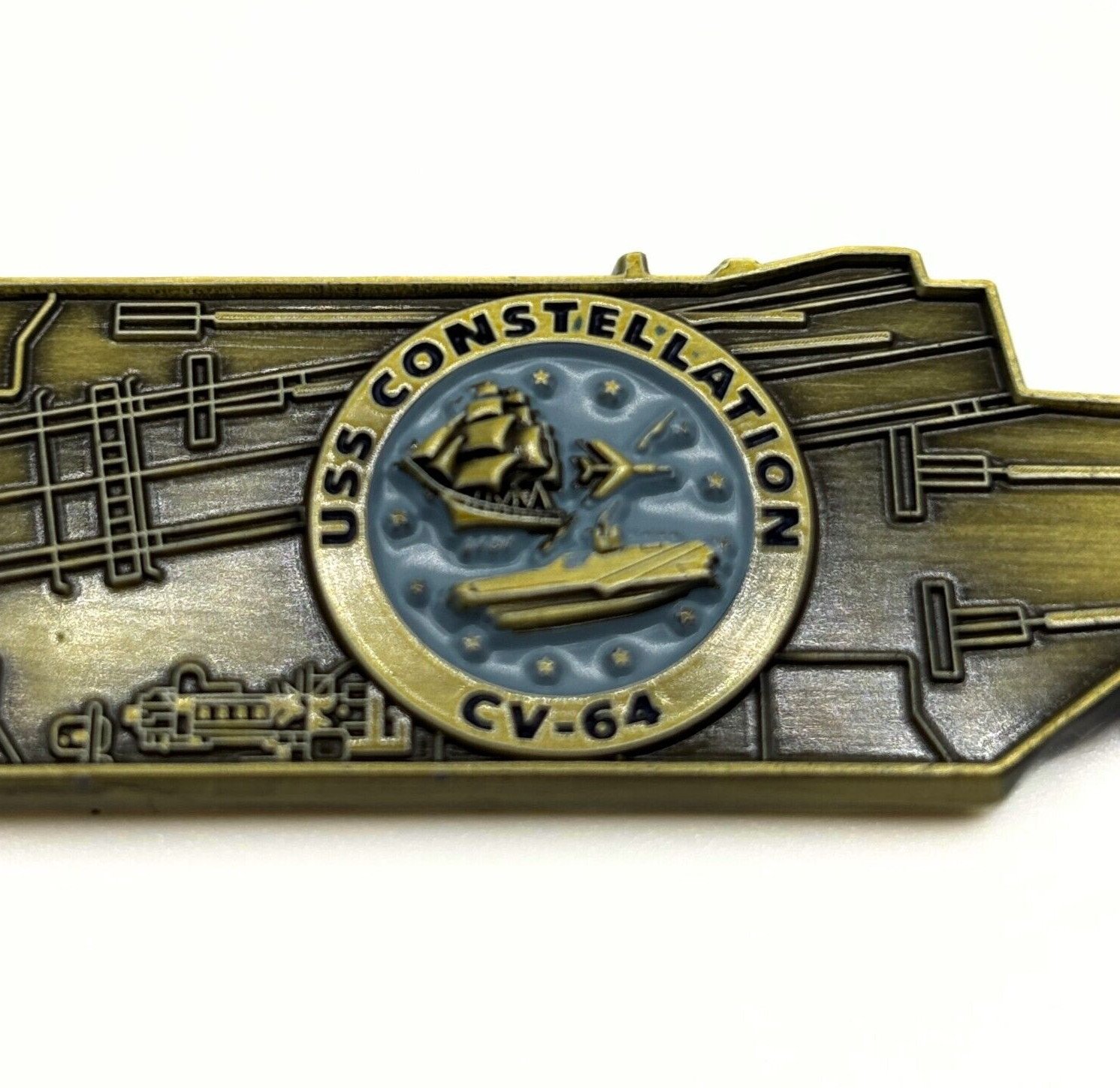 USS Constellation (CV-64) Challenge Coin - US Navy Carrier Shape