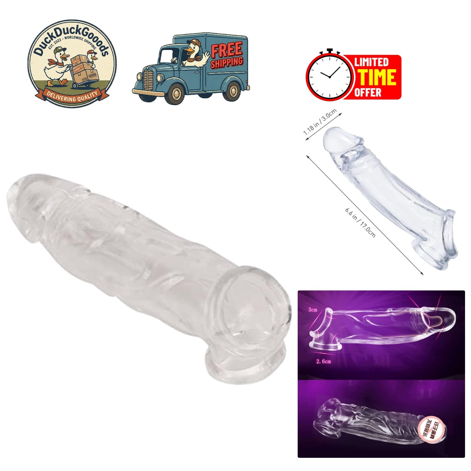 Soft Silicone Male Enhancement Sleeve - Waterproof Extension Girth for Intimacy