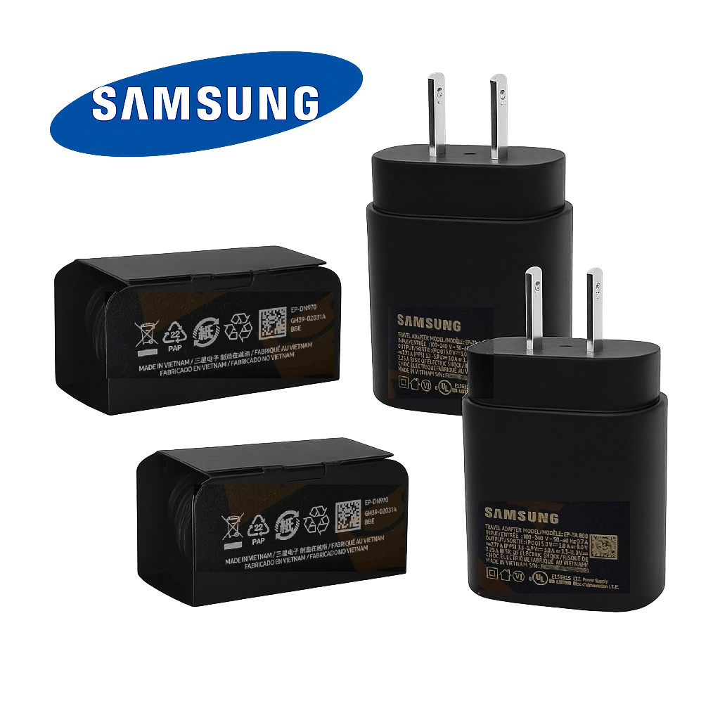 2 Pack- OEM Samsung Galaxy S21 S21+ 25W Super Fast Wall Charger & USB-C Cable