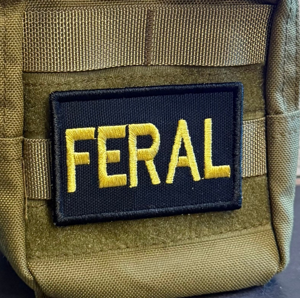Feral and Wild Funny Morale Patch, 2x3" | VELCRO® Brand Hook Fastener