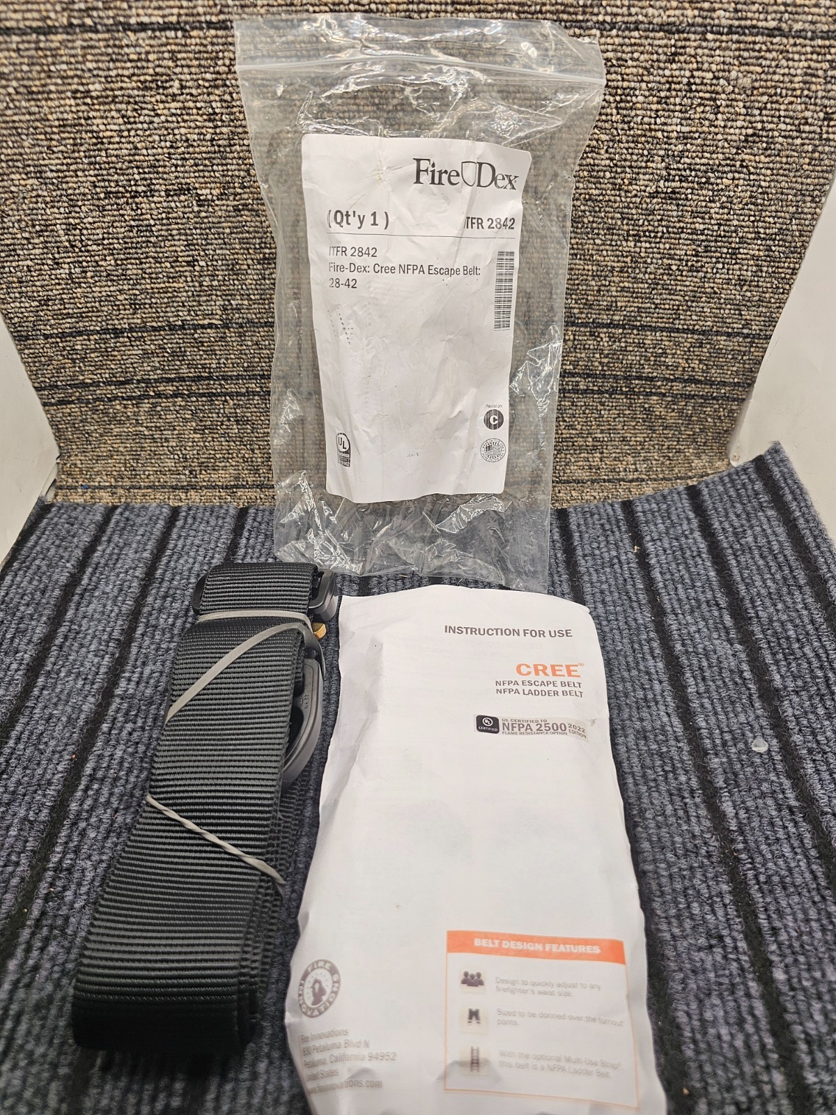 Fire-Dex ITFR 2842: CREE NFPA Escape Belt Size 28-42 Black