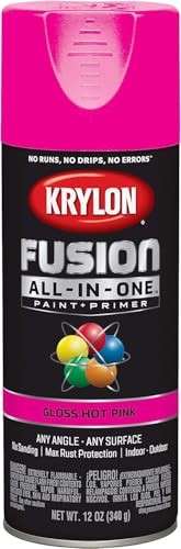 Krylon All In One Spray Paint Hot Pink 12oz Indoor Outdoor Strong Adhesion