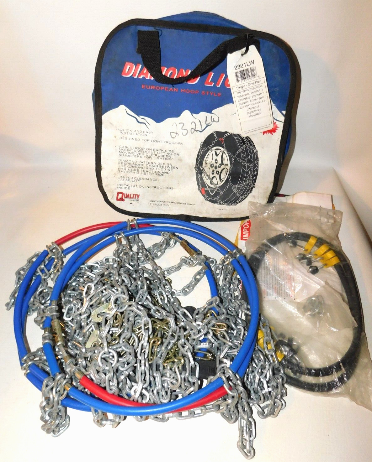 2321LW Diamond Back Light Truck/SUV Tire Chains, 1 Pair - Never Used