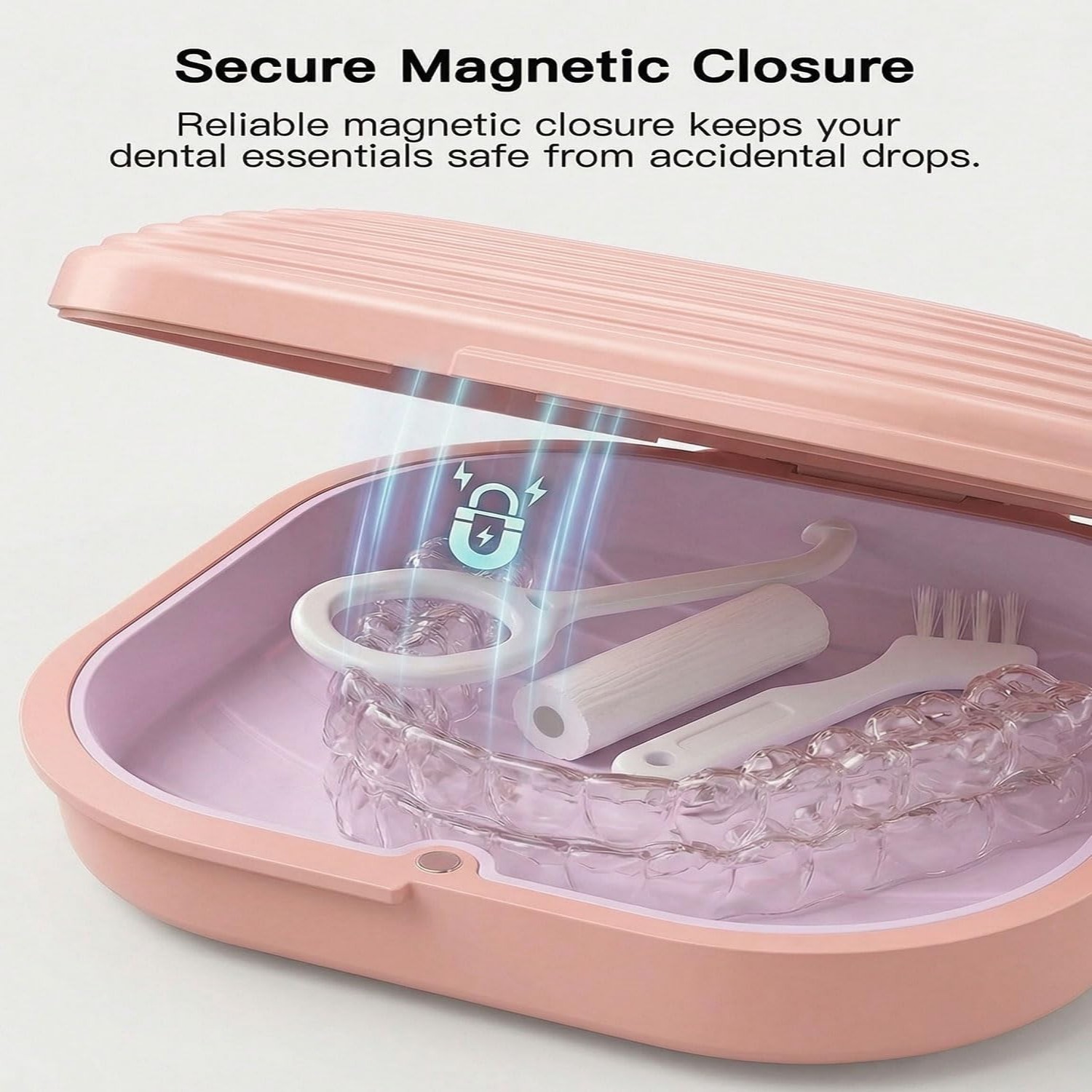 Retainer Case for Clear Aligners with Vent Holes and Soft Silicone Pad