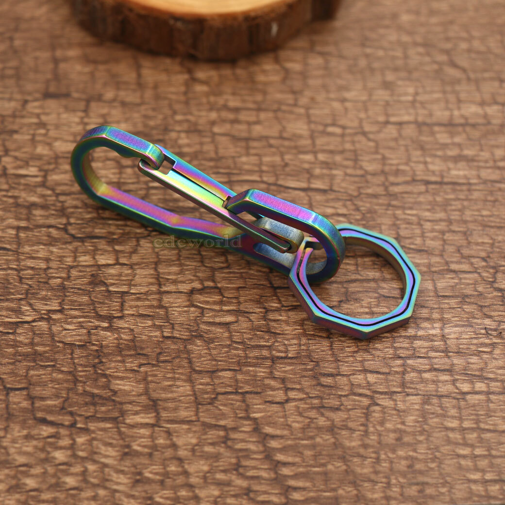 EDCgear Titanium Alloy Key Chain Carabiner Buckle Spring Belt Clip Key Ring EDC