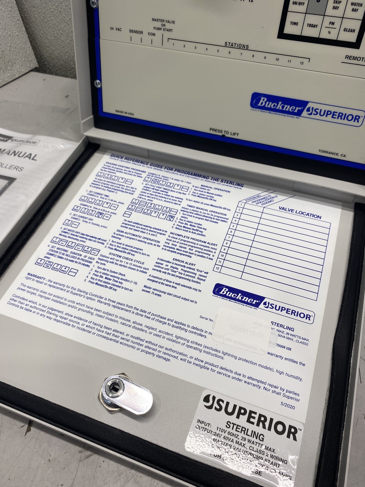 Superior Controls Sterling Irrigation and Sprinkling System Controller Model 12