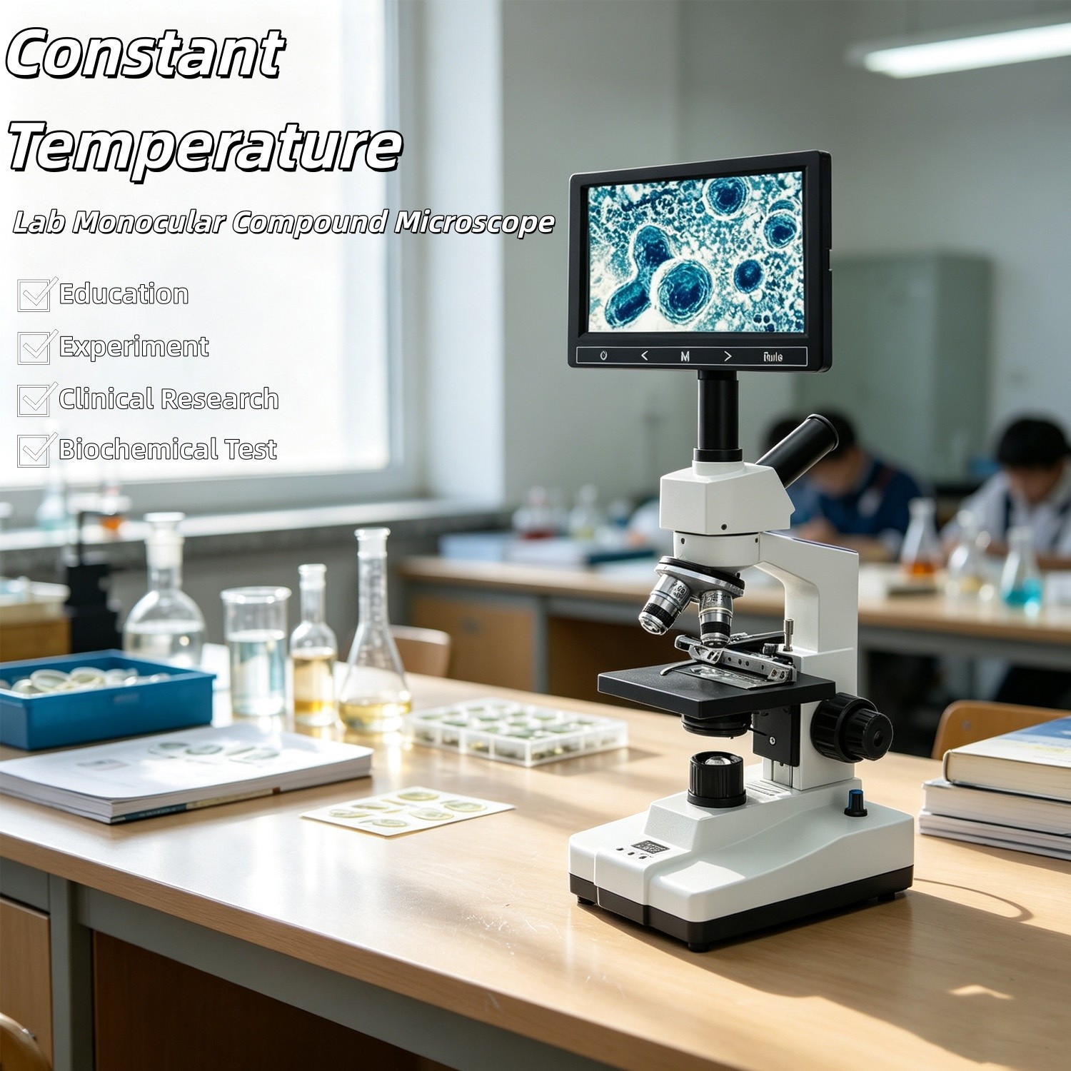 Professional Monocular Compound Microscope Kit 40x-2500x Magnification