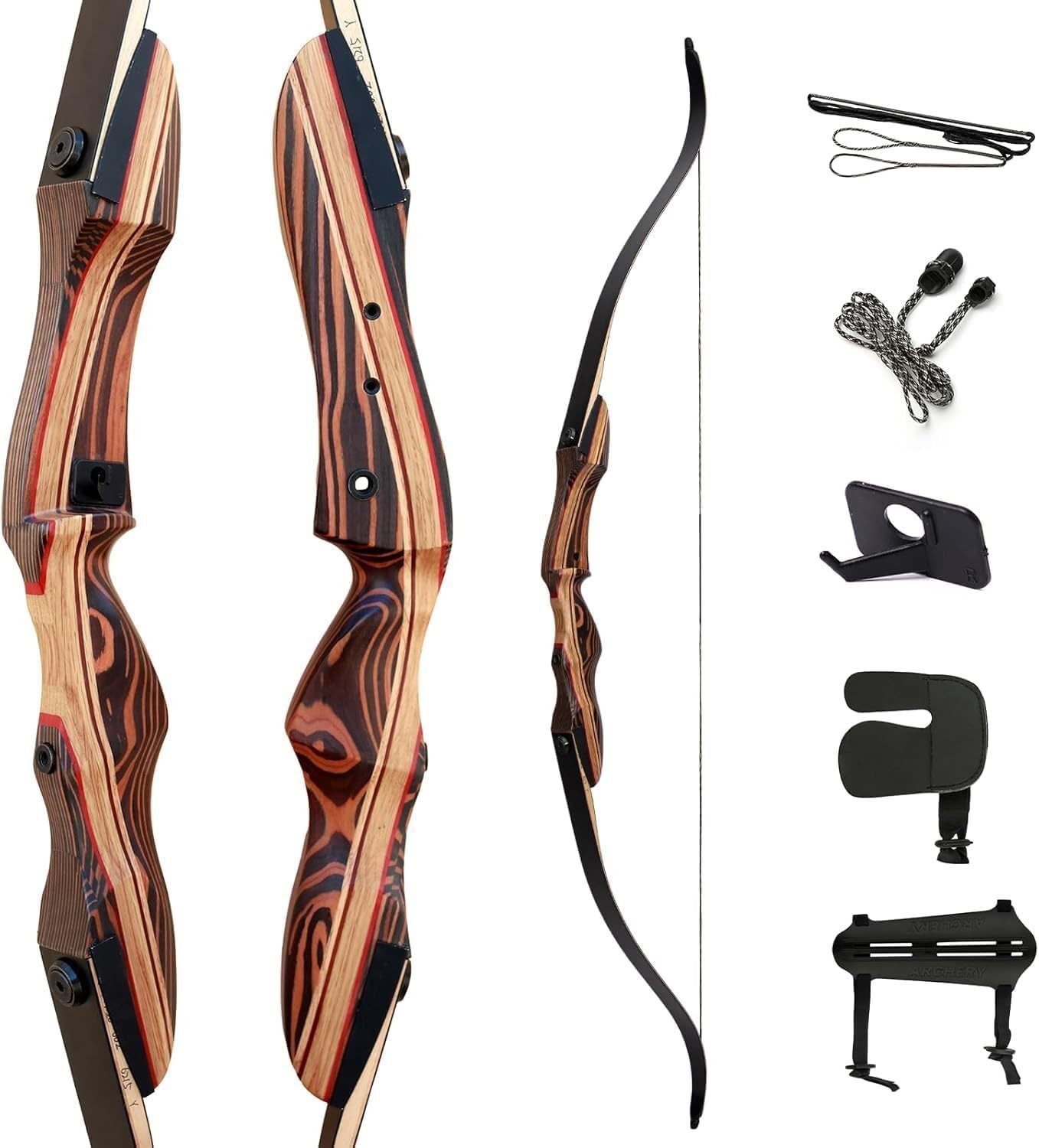 Deerseeker Archery 62 Takedown Recurve Bow Set with Right Hand & Left-Handed Ris