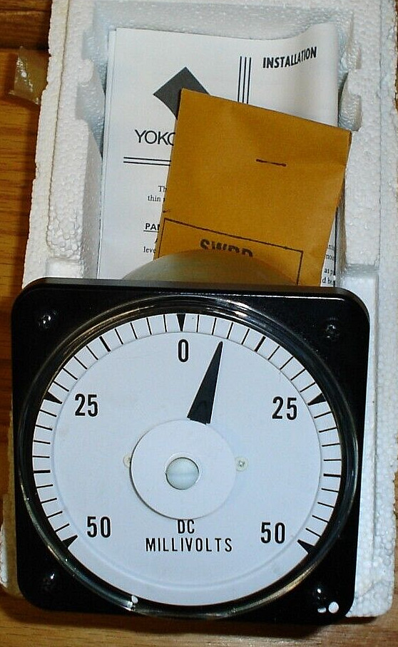 New Yokogawa Branom Instrument 103122ABNT DC Millivolts 50-0-50 mVDC Gauge NOS