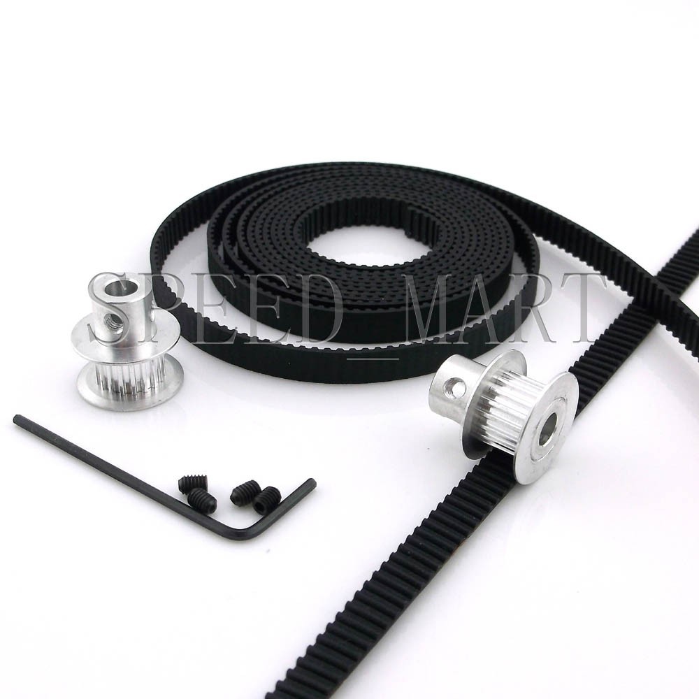 2 x MXL Type Timing Pulley 18 Teeth 5mm Bore 7.4mm Width Stepper Motor + 2m Belt
