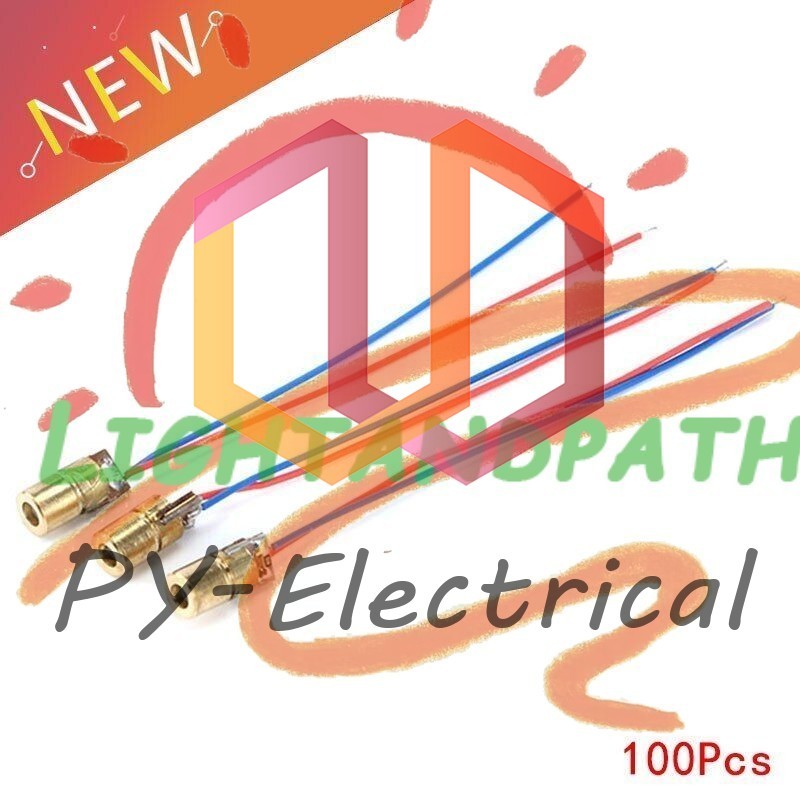 10/100pcs 650nm 6mm 3V/5V 5mW Adjustable Laser Dot Diode Module Red Copper Head