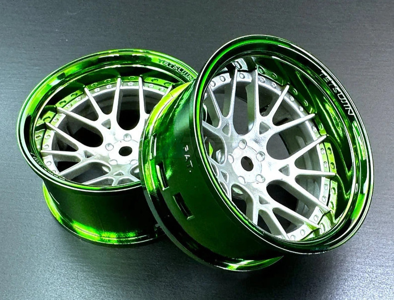 Tetsujin RC Wheels LIP Adj Offset 3/6/9mm - CHROME GREEN - LIPS (4pcs) TT-8567