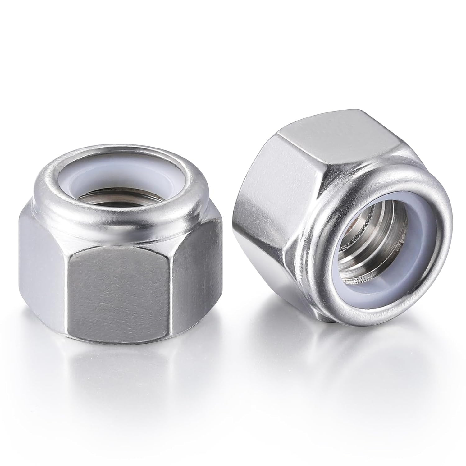 (50Pcs) 1/4-20 Self Clinching Nuts 304 Stainless Steel Self-Lock Nylon Inserted