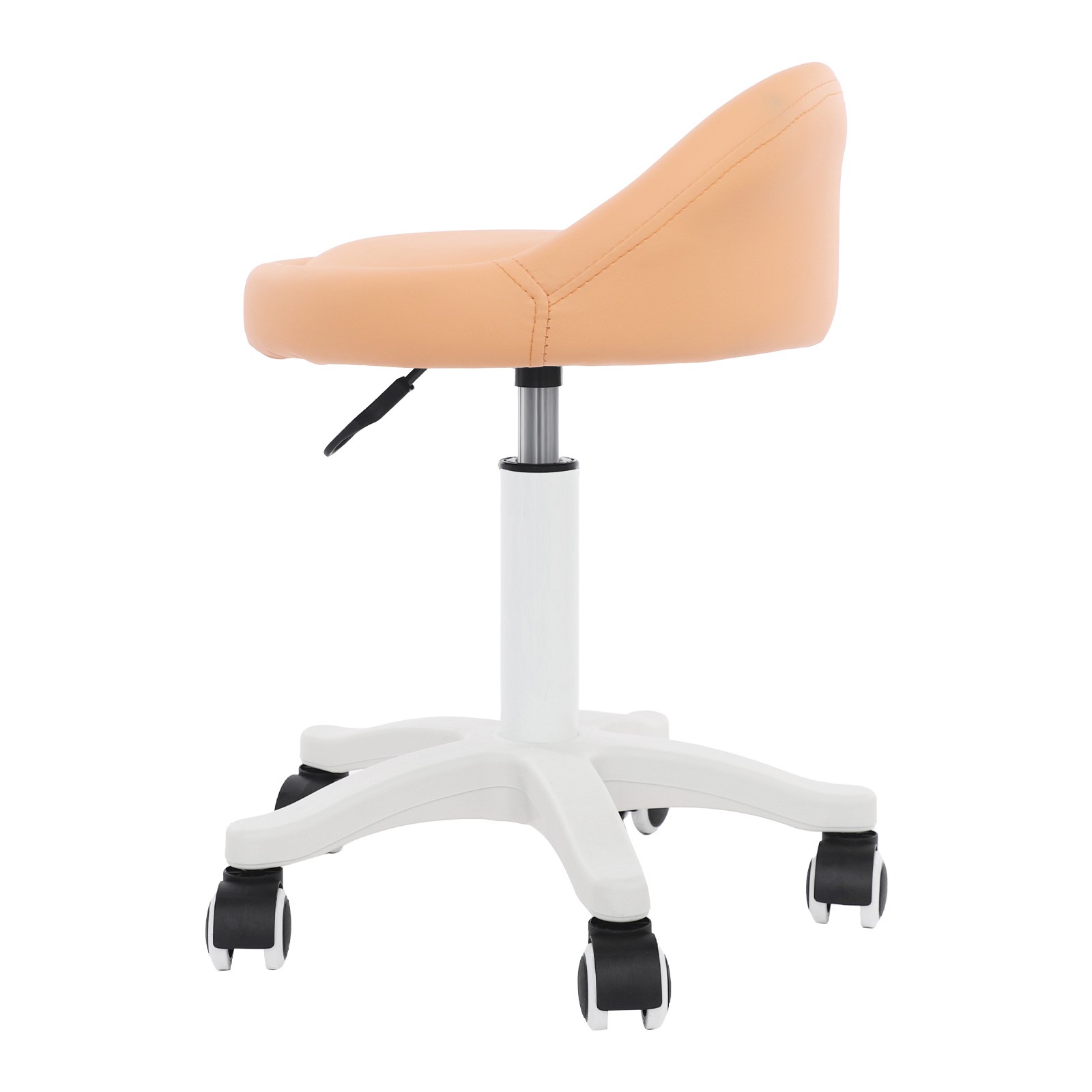 Adjustable Beauty Salon Chair Rolling Stool Rolling Stool w/ Low Backrest Orange