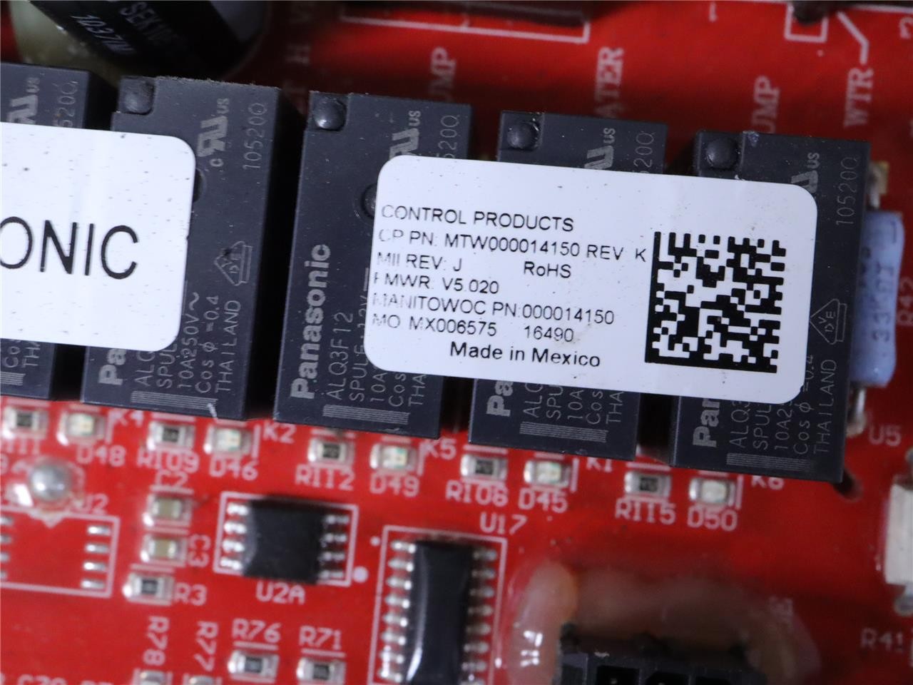 Manitowoc Panasonic Control Products 0000014150 Ice Machine Control Board
