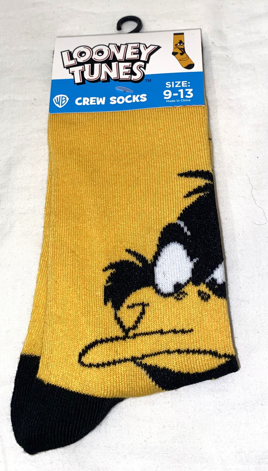 Looney Tunes Daffy Duck Novelty Crew Socks 1 Pair Size 9-13 NWT