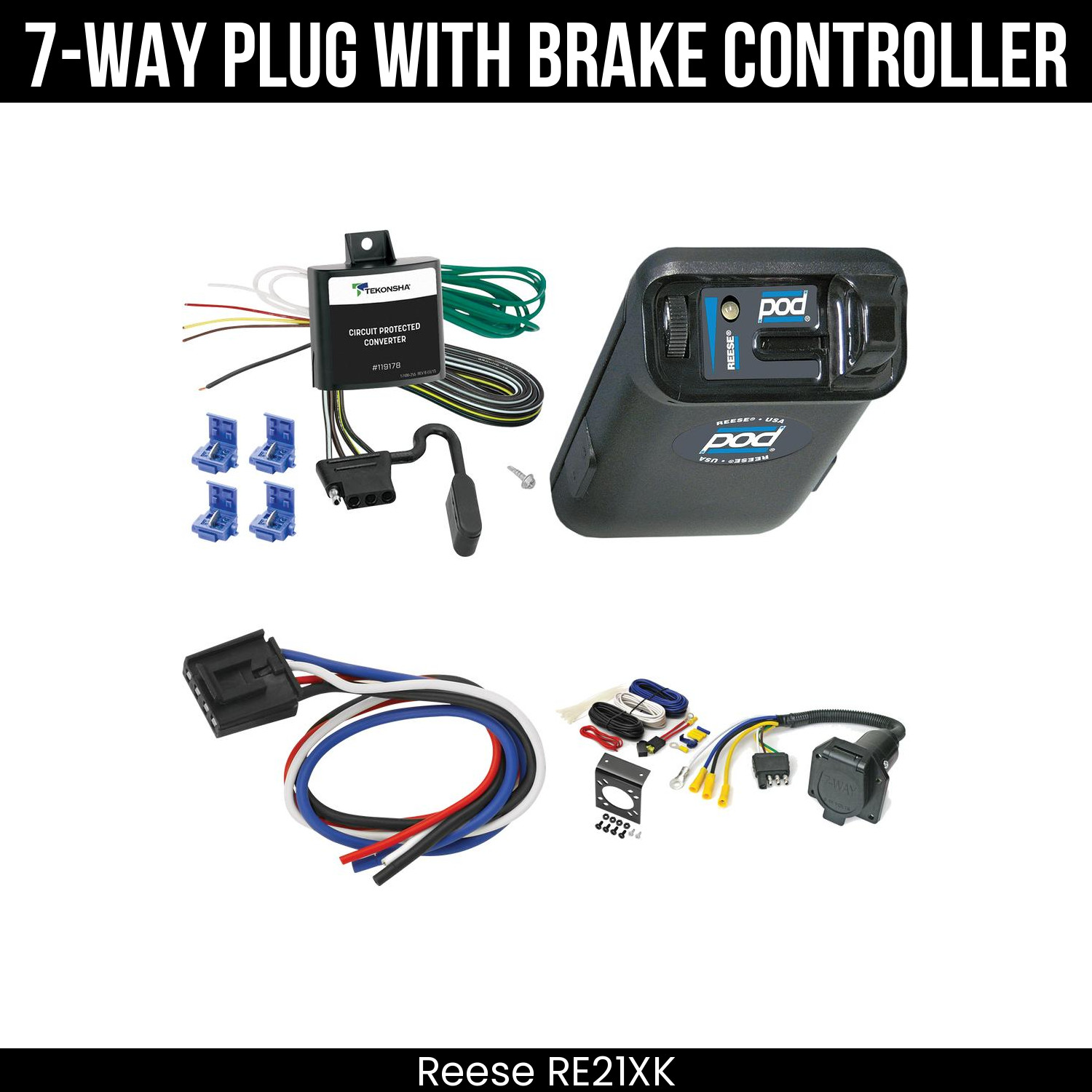 Reese RV 7-Way Trailer Wiring Harness + Brake Control For 08-09 Sterling Bullet