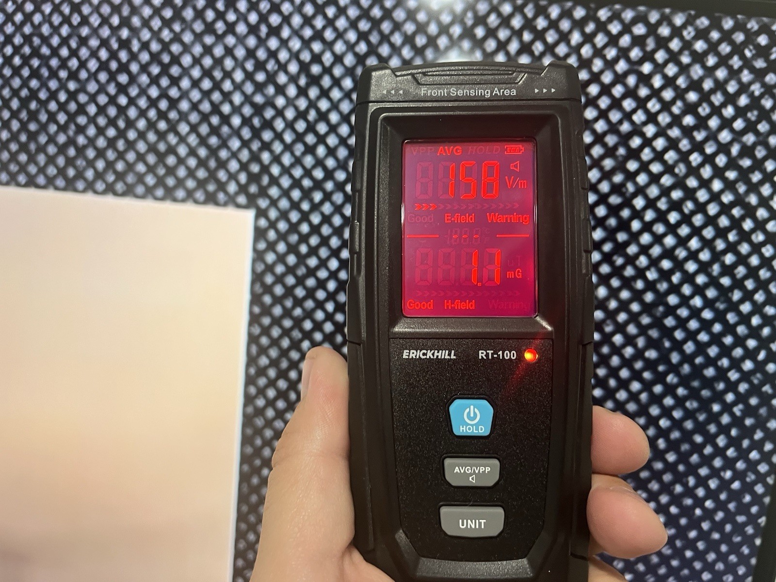 ERICKHILL RT-100 EMF Meter Electromagnetic Tester Single Axis 1V/m-1999V/m