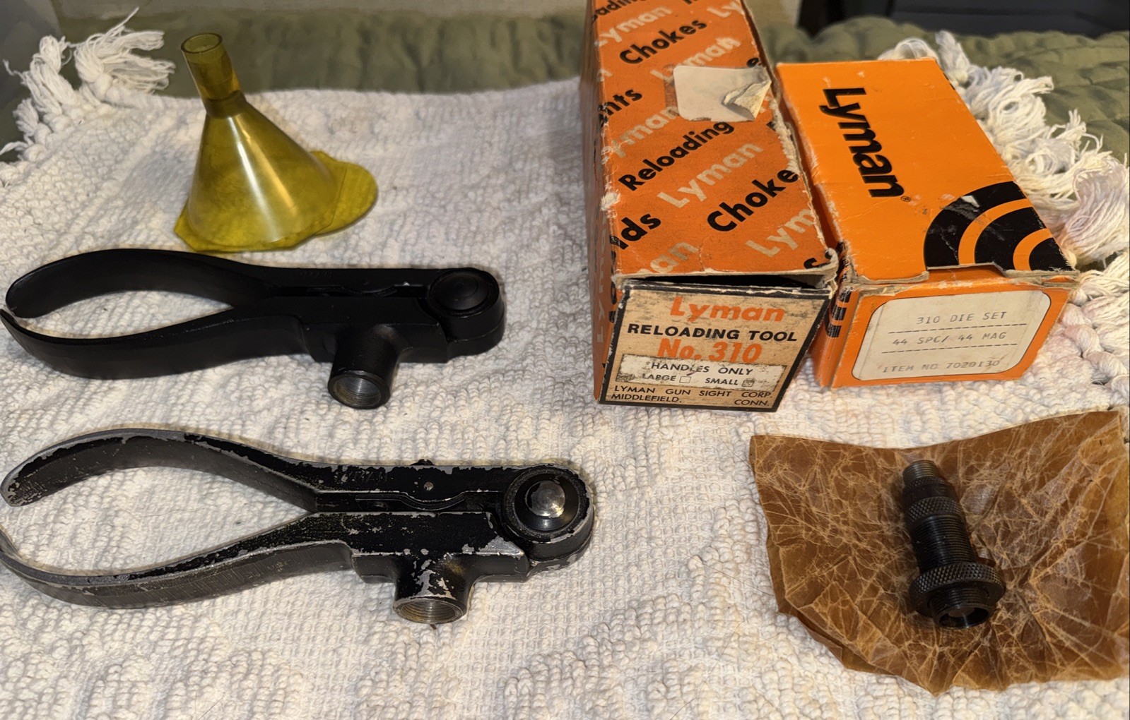 Lyman Reloading lot, No. 310 Large Handles x2 & Lyman KF 21 .44 Cal. & More
