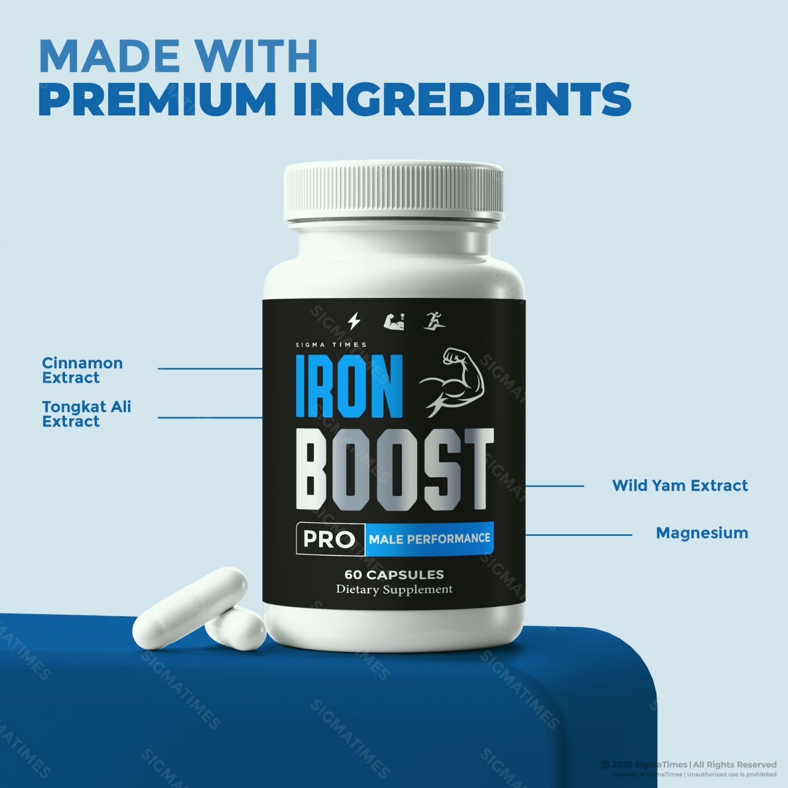Iron Boost Pro, Advanced Performance Supplement for Men - 5 Pack