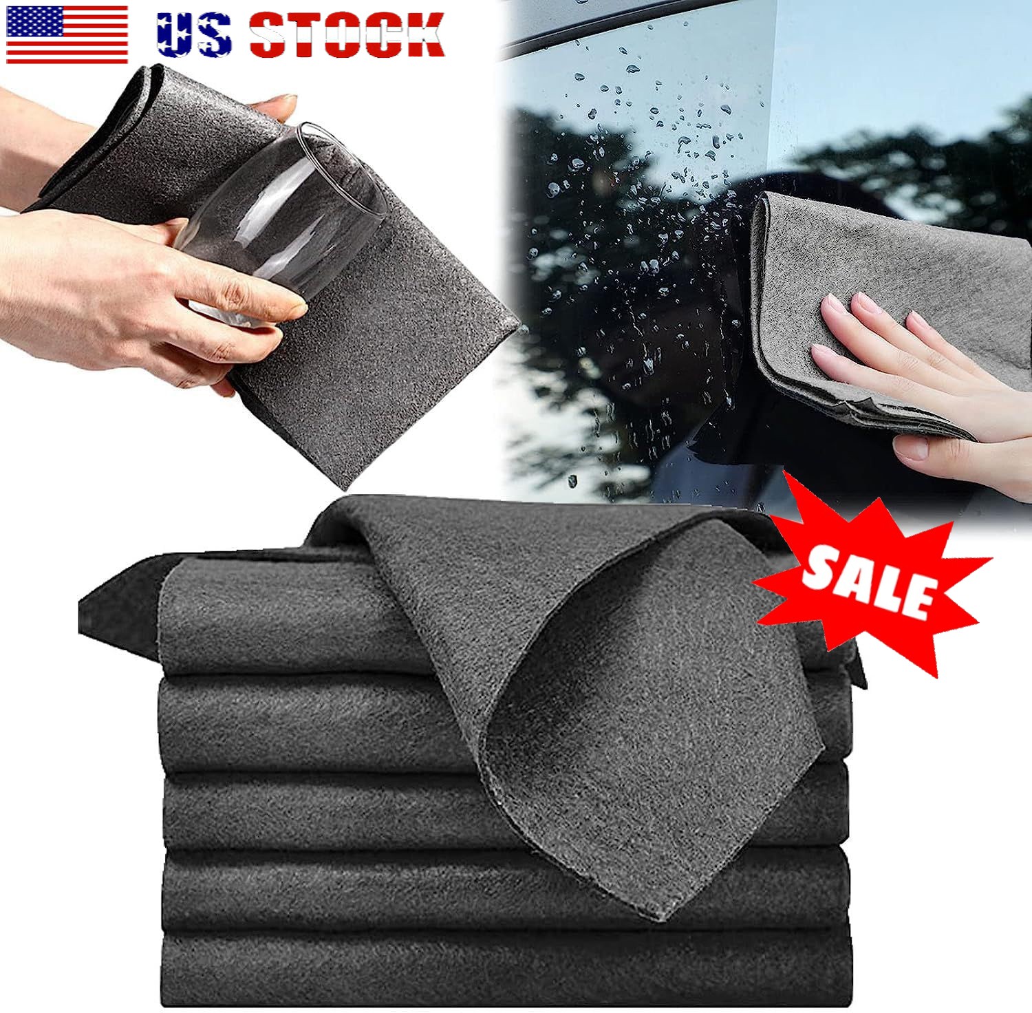 5/20x Thickened Magic Cleaning Cloth, Microfiber Cloth Reusable,Lint Free Cloth