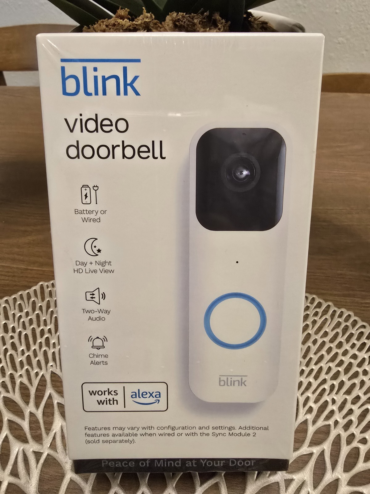 Blink Video Doorbell Camera Wired / Wireless Two Way Audio HD video  White Color