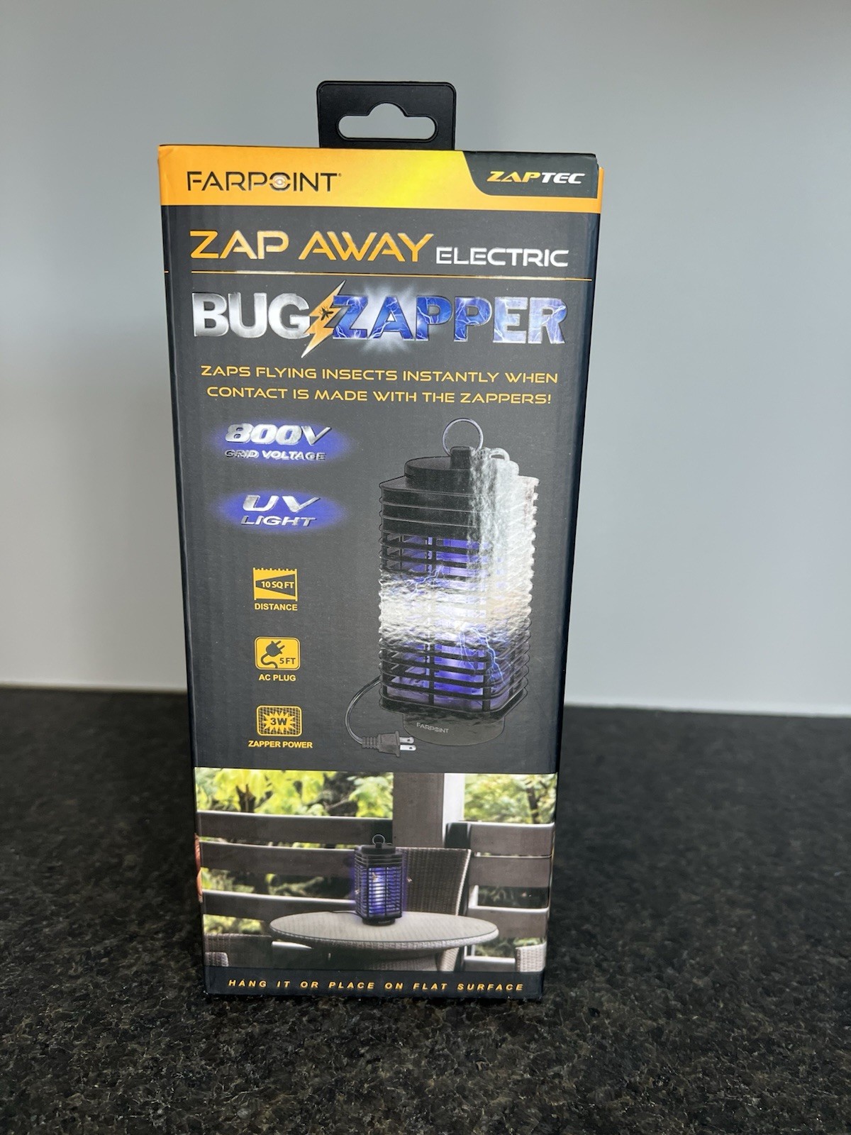 Farpoint Zaptec Corded Zap Away Bug Zapper (Covers 10 Sq. Ft.)-BRAND NEW IN BOX