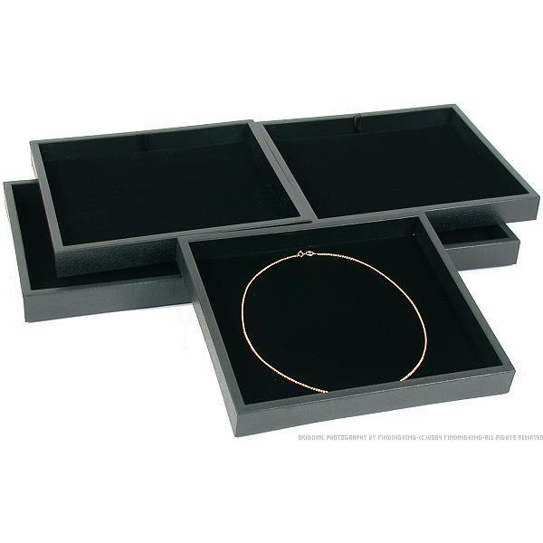 5 Black Chain Pad with Travel Tray Jewelry Display Trays 7 1/4" x 8 1/4"