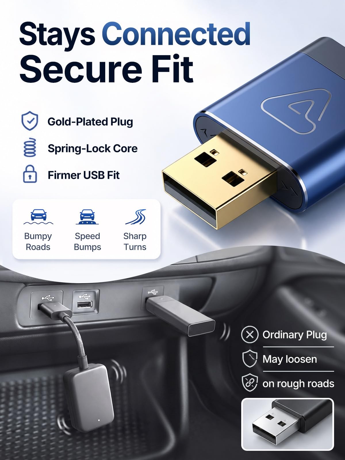 2026 USB Wireless CarPlay Adapter For iPhone Apple Wireless Dongle Plug ＆ Play