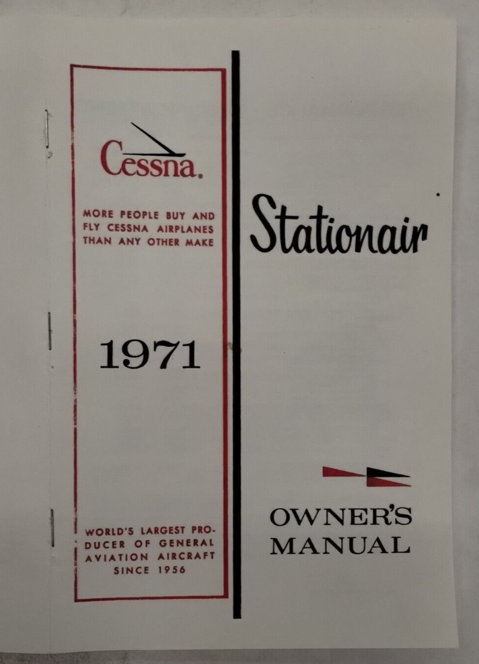 Cessna 1971 Model U206E Stationair Owner's Manual-Reproduction