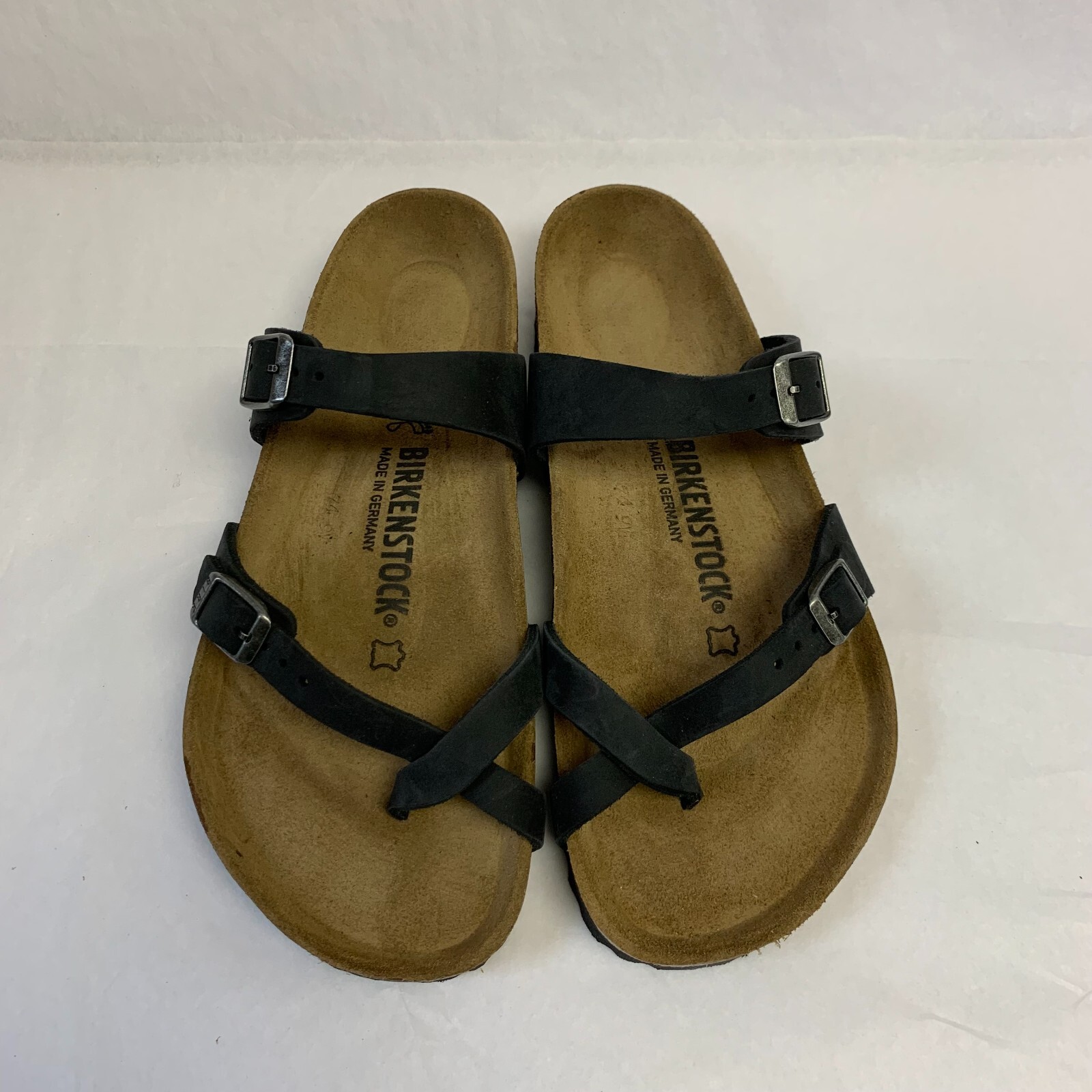 Birkenstock New with Box Mayari Black Oiled Leather Regular Width - Select Size