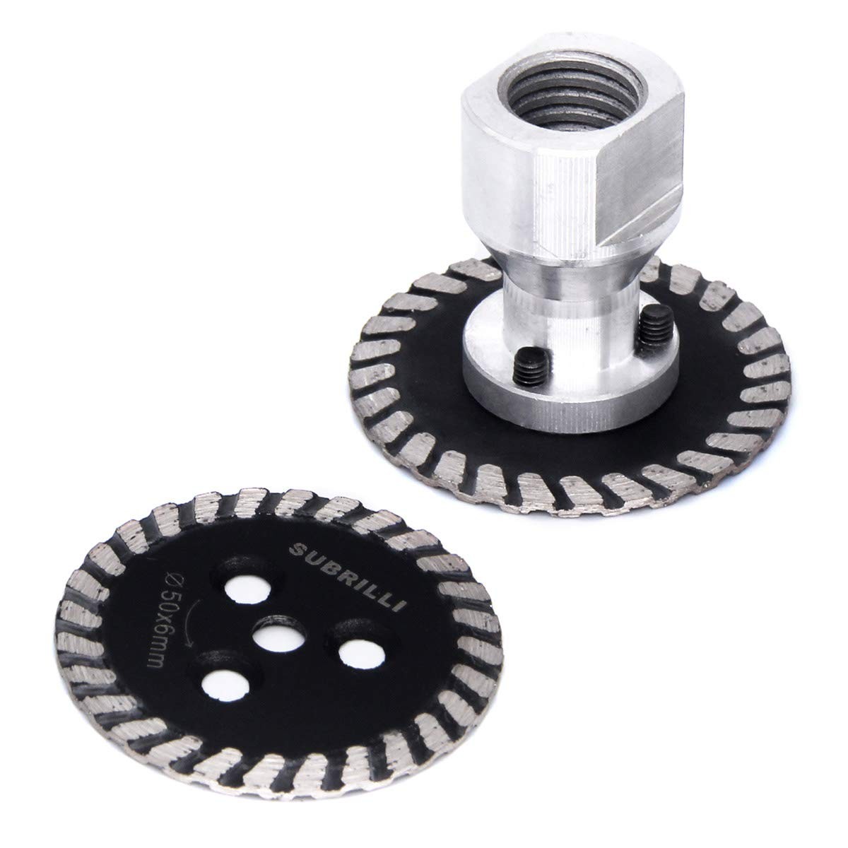 2-Pcs 50mm Mini Engraving Diamond Saw Blade with RemovabIe Flange 5/8-11 Cutt...